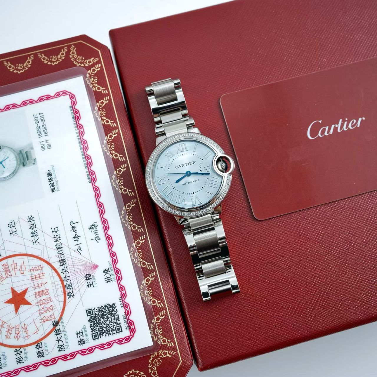 高端定制真钻女表卡地亚蓝气球系列W4BB0028腕表 /  