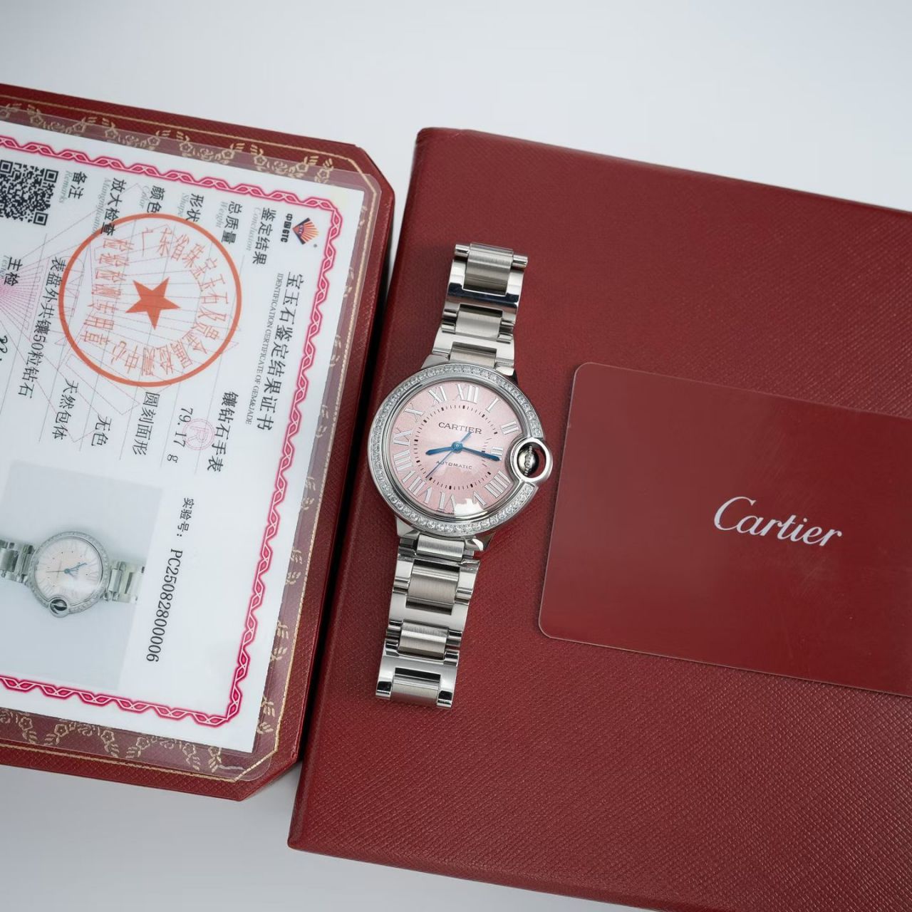 高端定制真钻女表卡地亚蓝气球系列W4BB0028腕表 /  