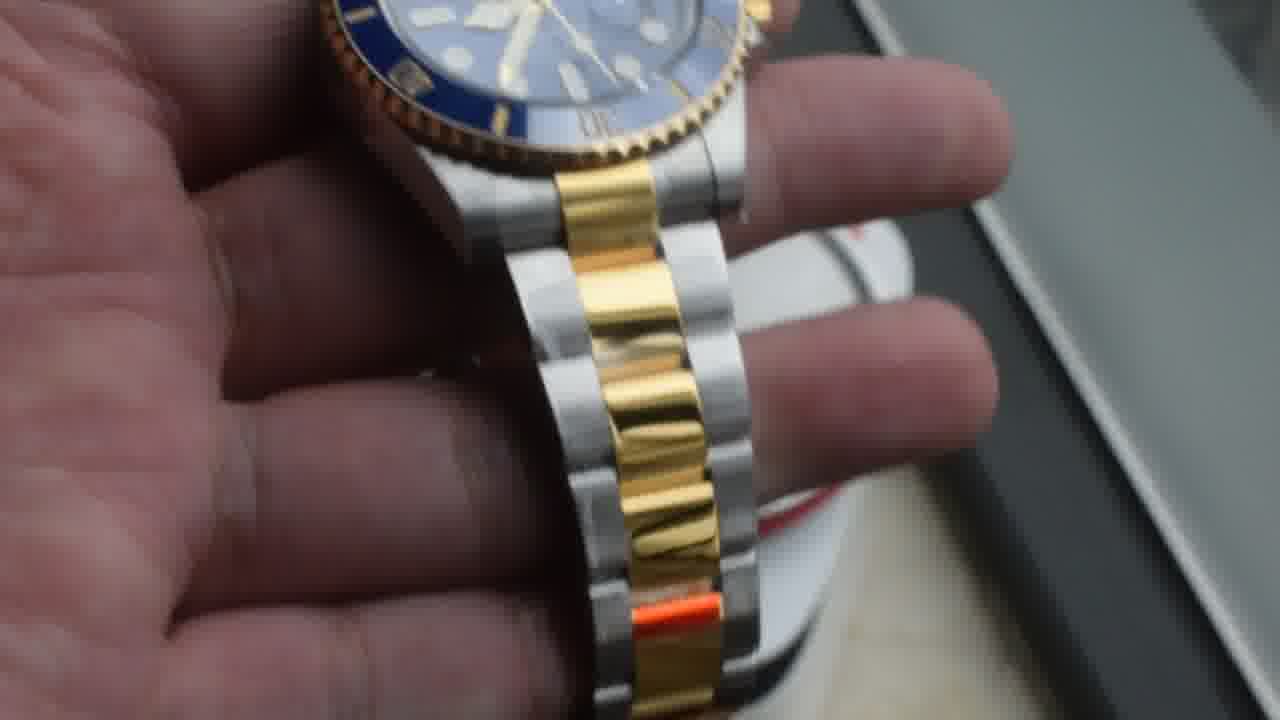 视频评测VS厂V2配重170克+劳力士潜航者型间金蓝水鬼顶级复刻m126613lb-0002腕表 /  