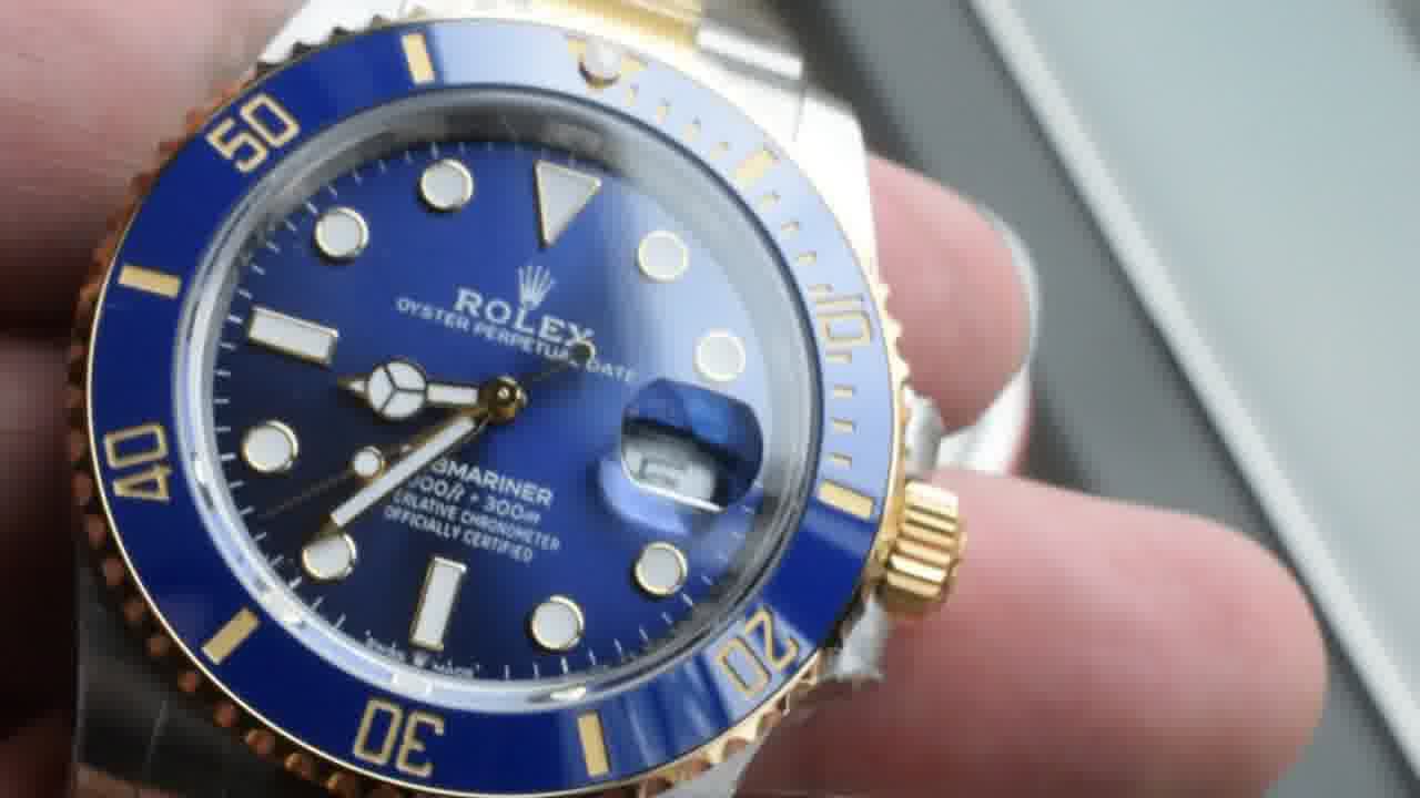 视频评测VS厂V2配重170克+劳力士潜航者型间金蓝水鬼顶级复刻m126613lb-0002腕表 /  