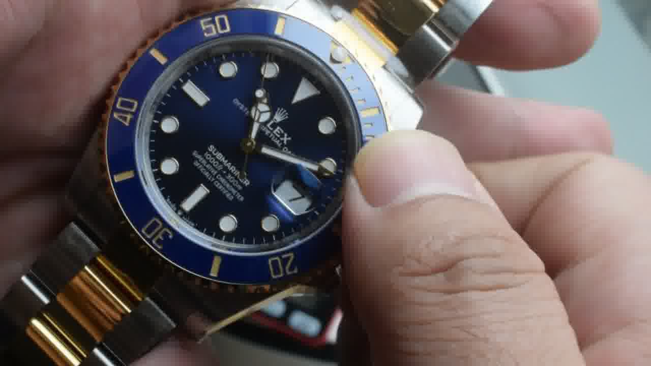 视频评测VS厂V2配重170克+劳力士潜航者型间金蓝水鬼顶级复刻m126613lb-0002腕表 /  