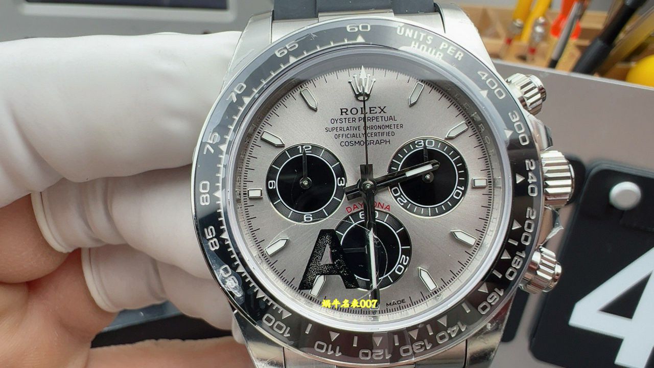 视频评测VS配重水泥灰胶迪4131劳力士宇宙计型迪通拿复刻高仿m126519ln-0006手表 /  