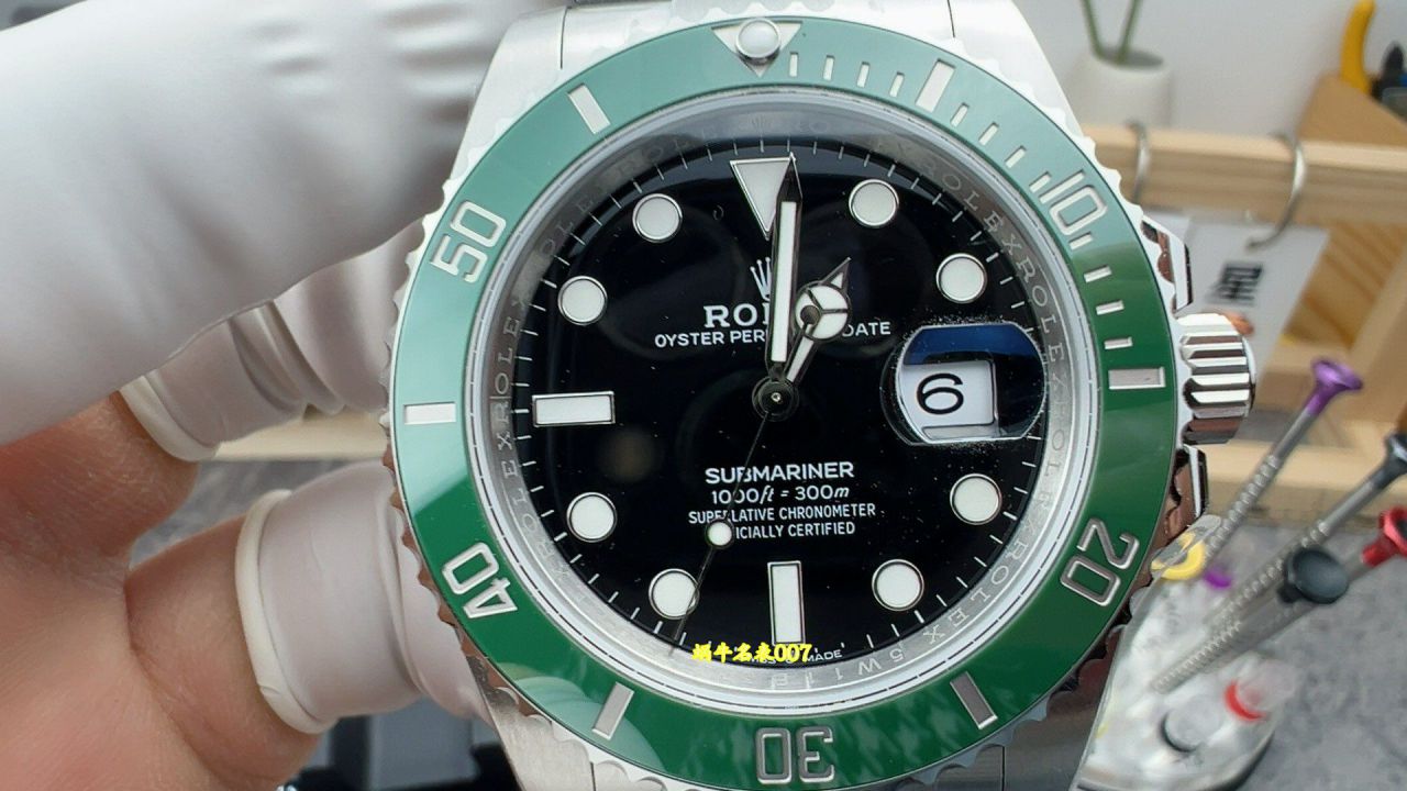 VS劳力士三代绿水鬼复刻手表潜航者型系列m126610lv-0002腕表 /   