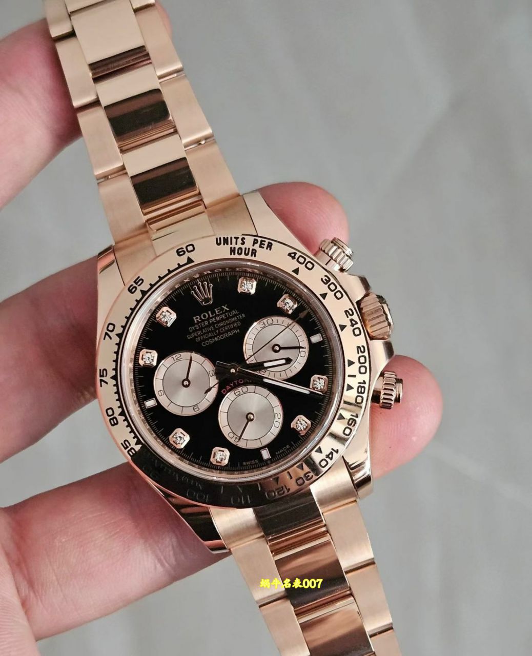 私人订制18k玫瑰金包金版劳力士宇宙计型迪通拿复刻手表m126505-0002腕表