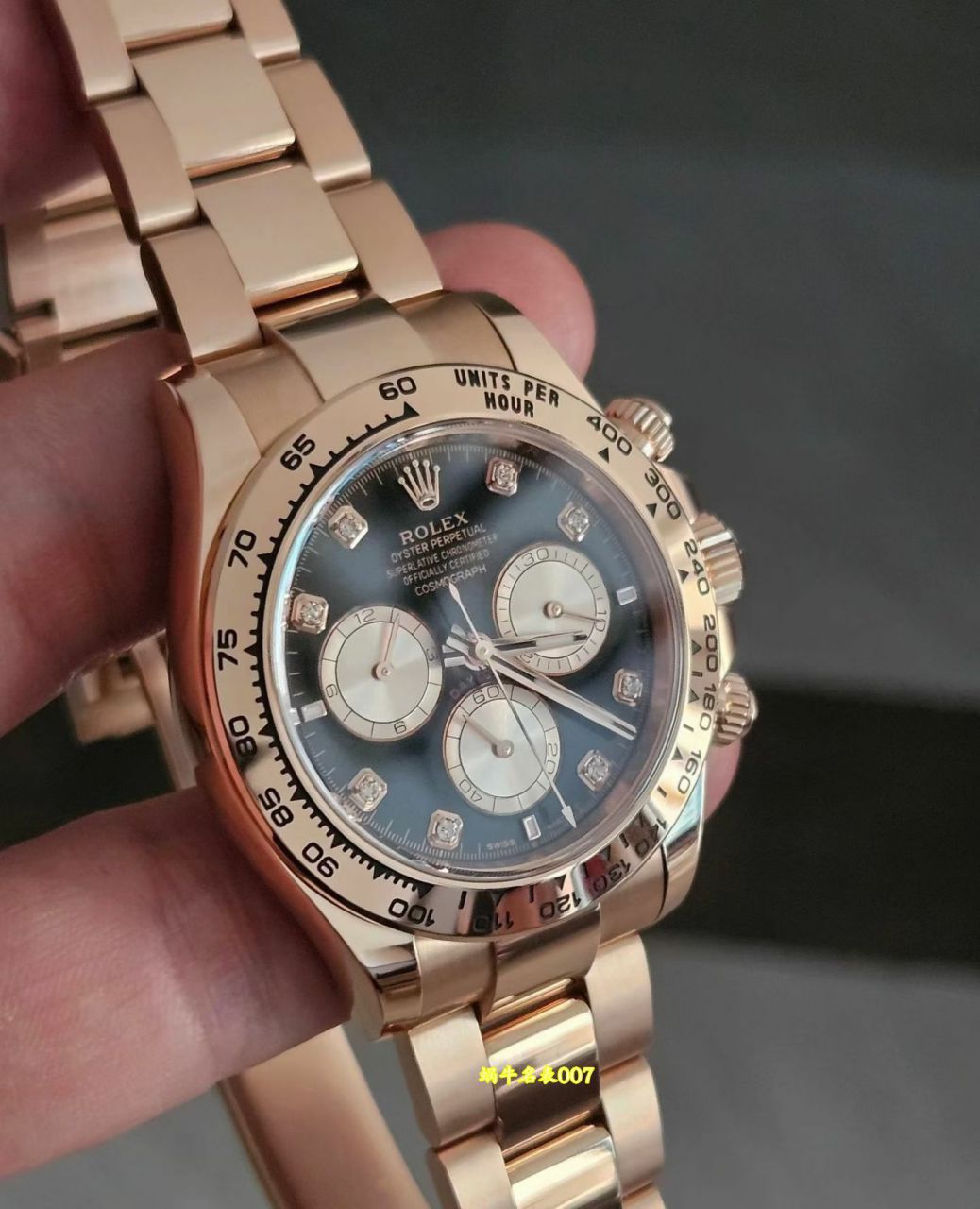 私人订制18k玫瑰金包金版劳力士宇宙计型迪通拿复刻手表m126505-0002腕表 