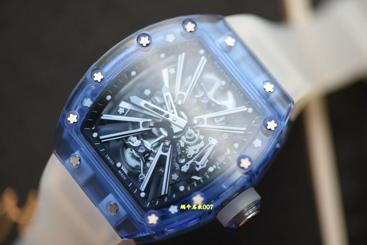 RM蓝宝石水晶表壳顶级复刻理查德米勒RM12-01陀飞轮腕表 