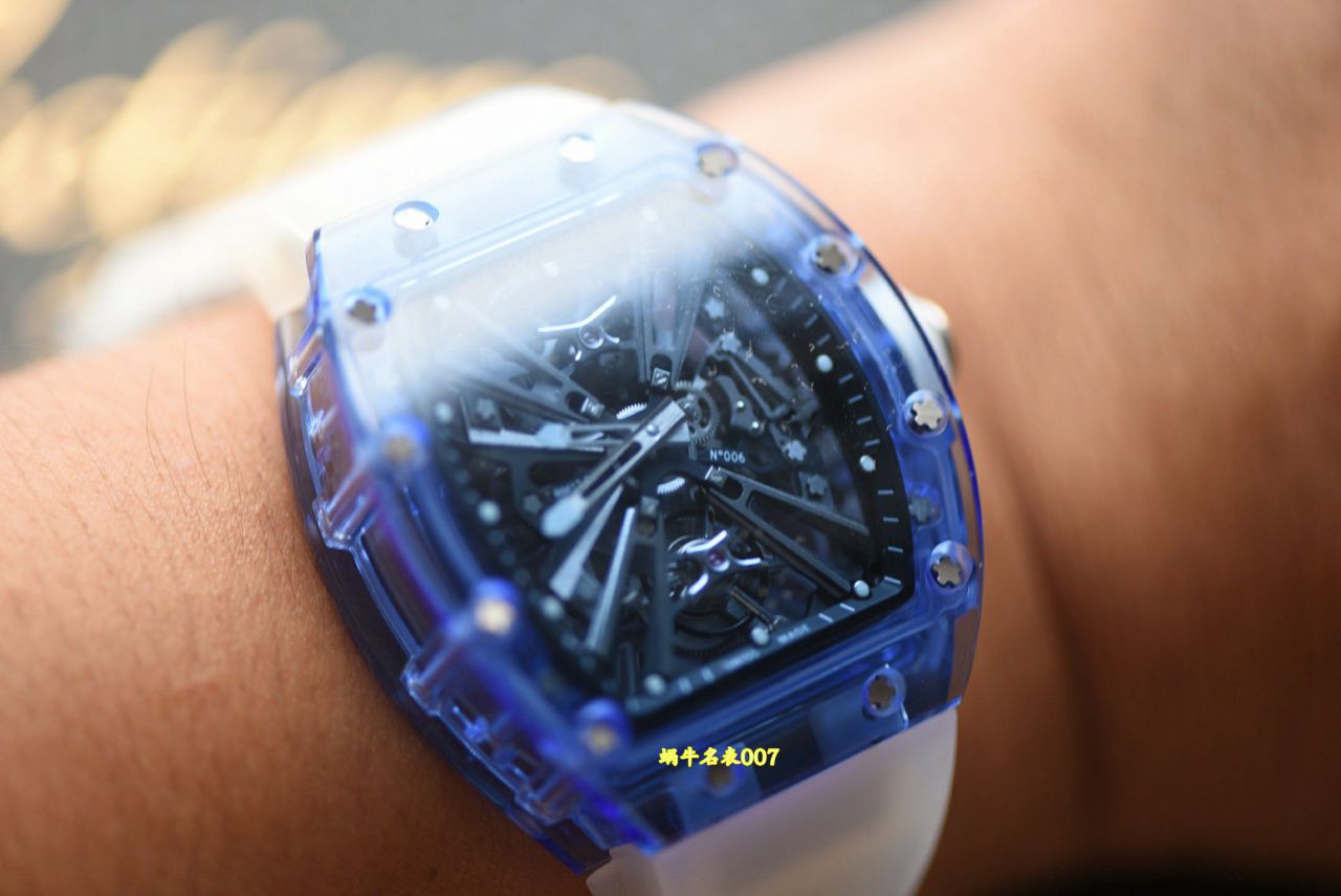 RM蓝宝石水晶表壳顶级复刻理查德米勒RM12-01陀飞轮腕表 