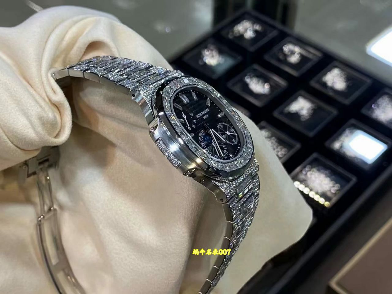 高端定制顶级后加工真钻百达翡丽运动优雅系列5724G-001腕表(鹦鹉螺) 