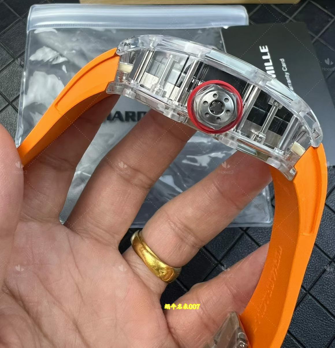 高端定制Richard Mille理查德米尔顶级复刻高仿手表RM27-02水晶壳陀飞轮腕表 /  