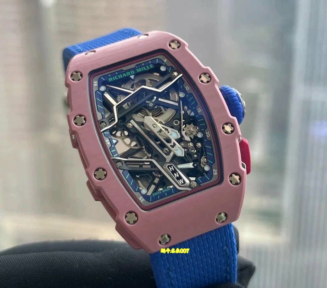 高端定制Richard Mille马卡龙配色理查米尔女士顶级复刻女士手表RM07-04 SALMON-PINK腕表 /  