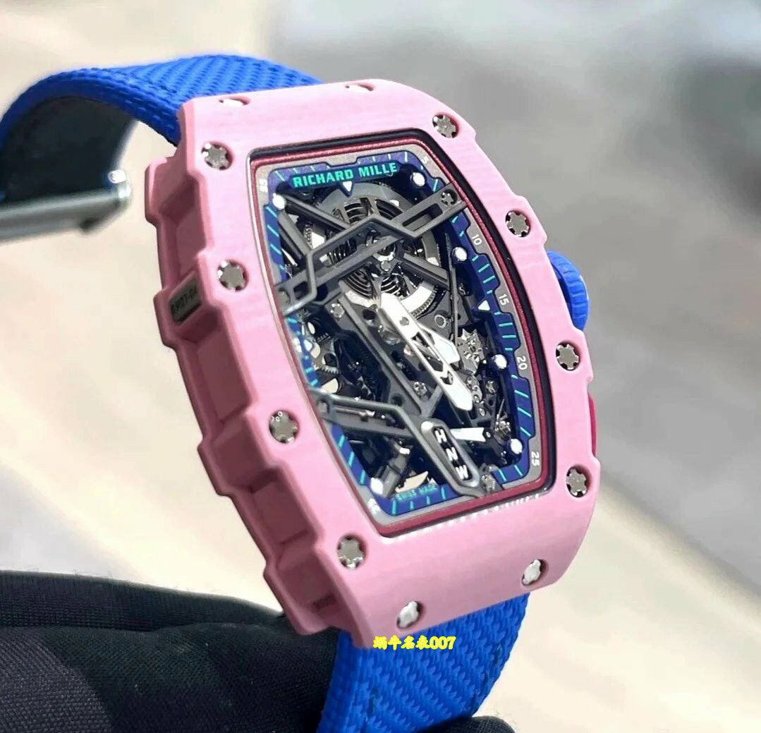 高端定制Richard Mille马卡龙配色理查米尔女士顶级复刻女士手表RM07-04 SALMON-PINK腕表 /  