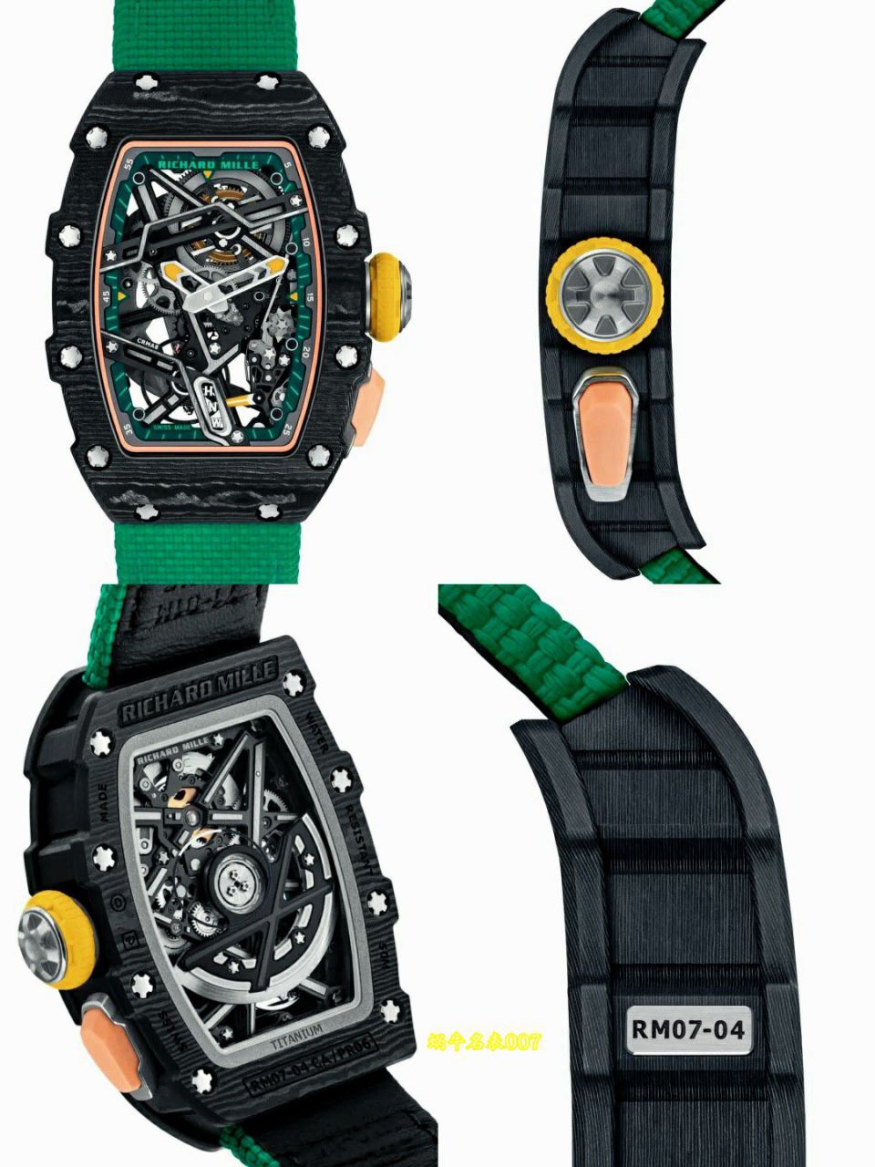 高端定制Richard Mille马卡龙配色理查米尔女士顶级复刻女士手表RM07-04 SALMON-PINK腕表 /  