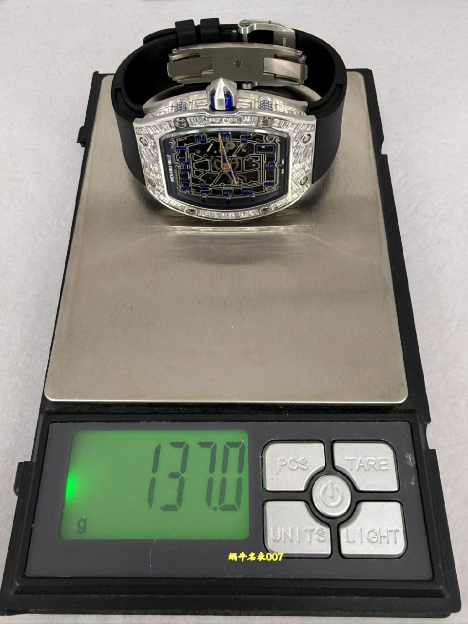 高端定制Richard Mille理查米尔男士VIP隐藏款RM 67-01白金方钻款腕表 /  