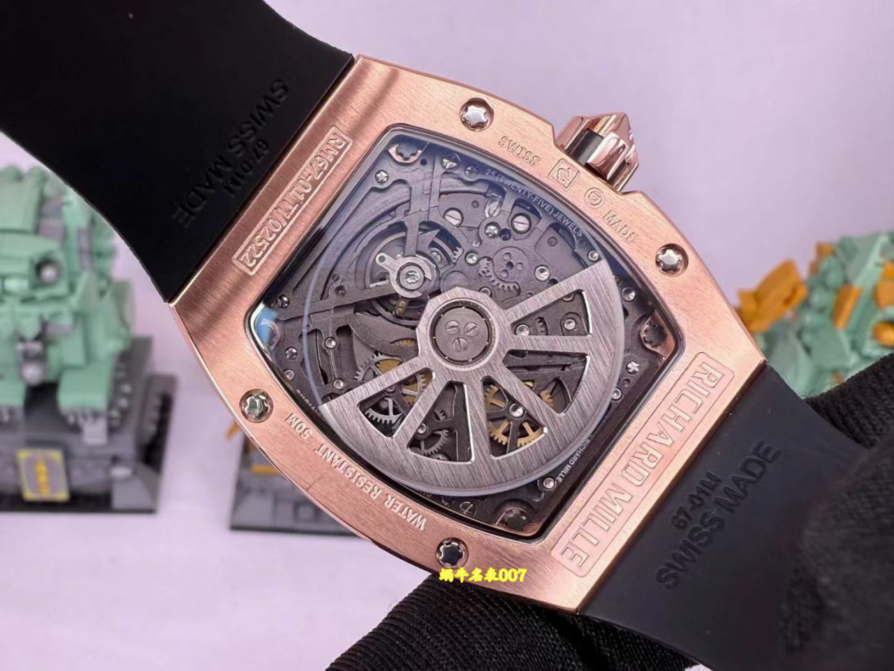 高端定制Richard Mille理查米尔男士VIP隐藏款RM 67-01白金方钻款腕表 /  