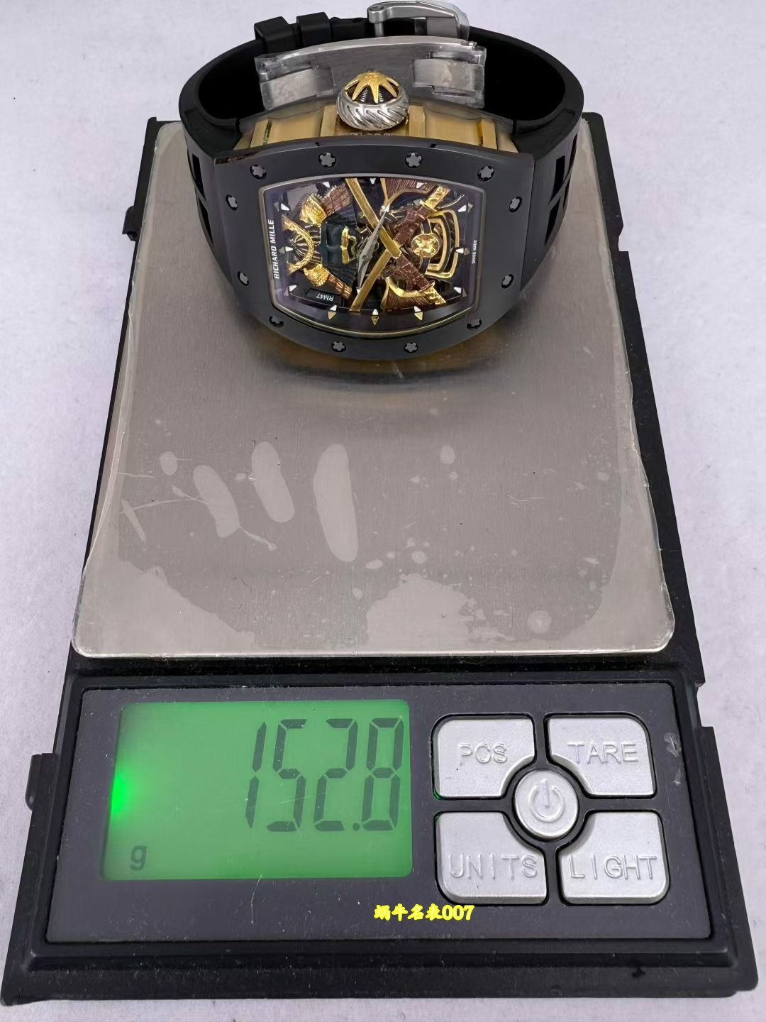 高端订制Richard Mille RM 47 rm047 18k真金包金黑陶瓷原装数据壳套复刻手表 /  