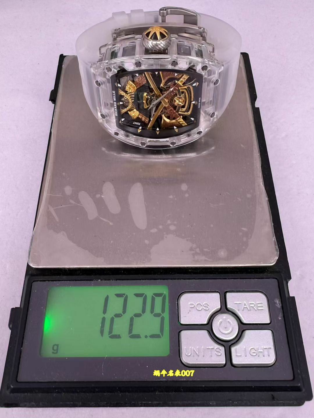 高端订制Richard Mille RM 47 rm047 18k真金包金黑陶瓷原装数据壳套复刻手表 /  