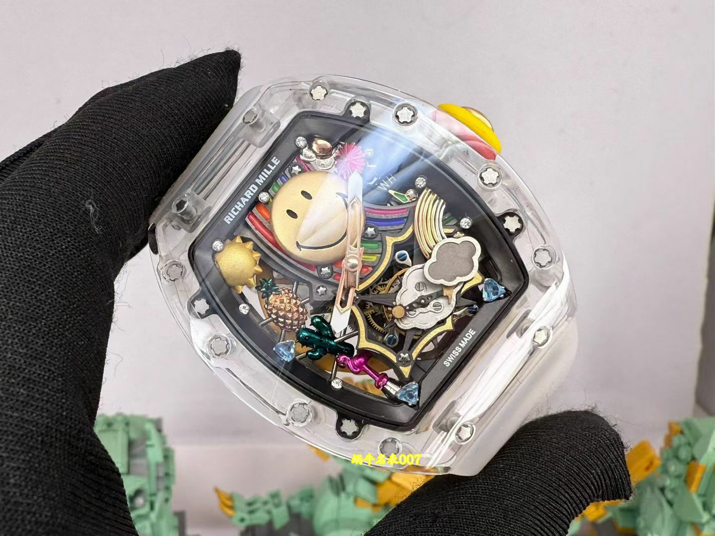 高端私人订制Richard Mille笑脸RM 88 rm88陶瓷/蓝宝石水晶壳套独家复刻克隆手表 /  