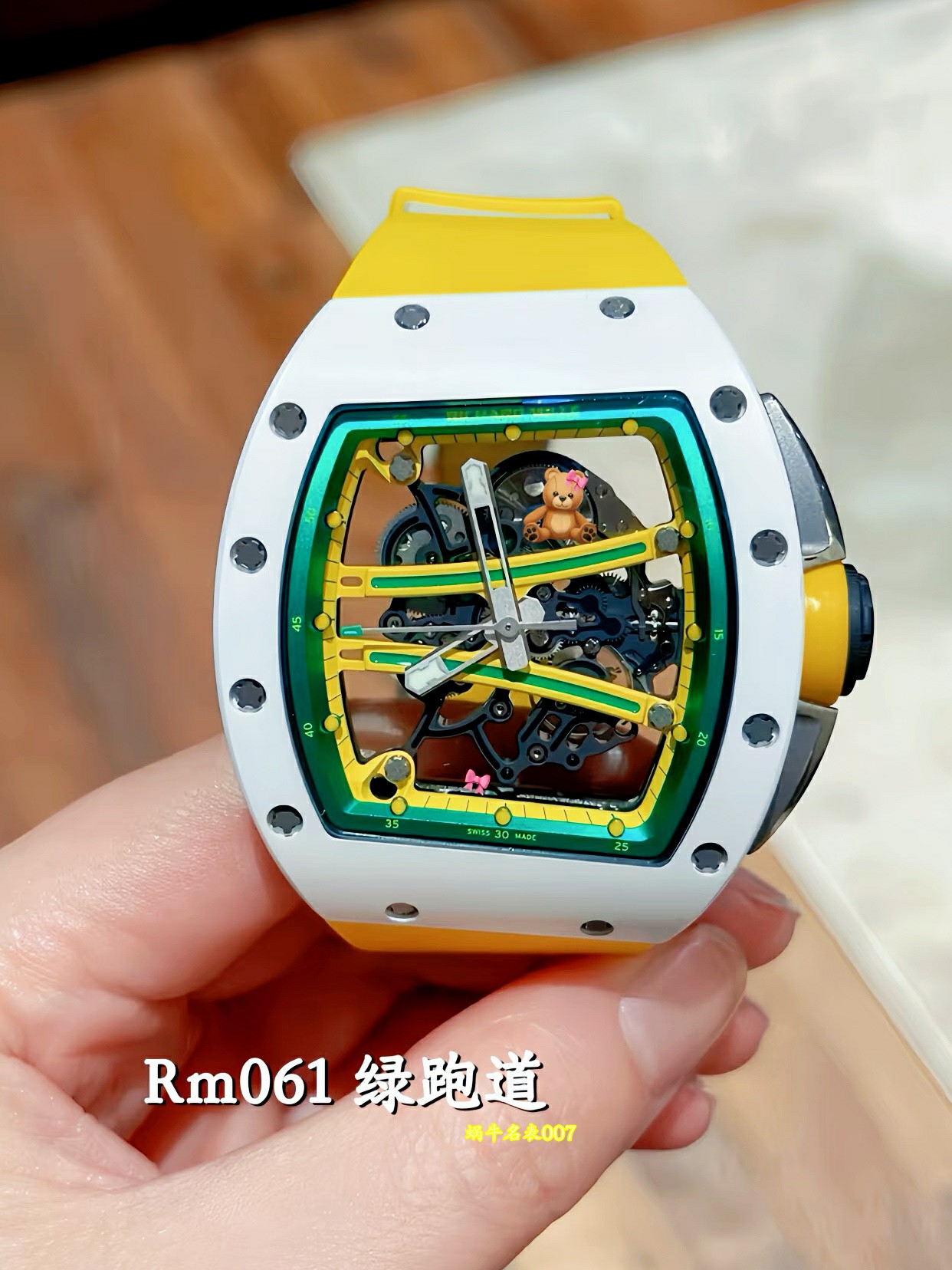 高级私人定制黑陶瓷绿跑道Richard Miller理查德米勒RM61-01顶级复刻手表 /  