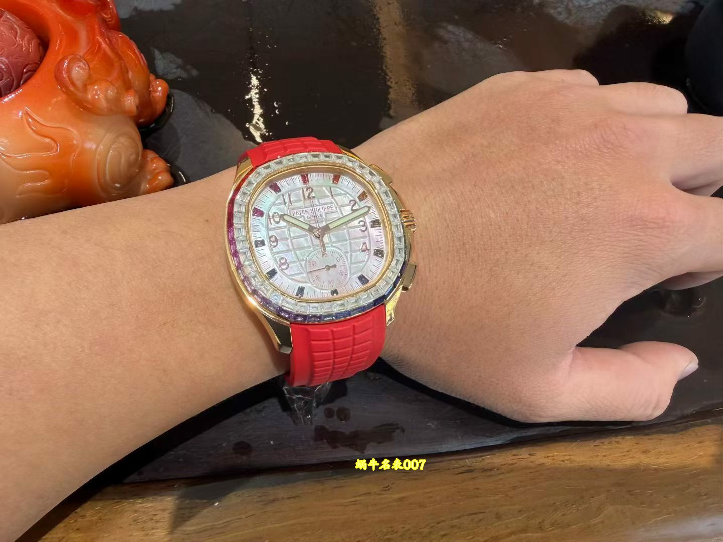 高端百达翡丽18K真金包金镶钻加工AQUANAUT系列7968/300R-001复刻腕表 /  