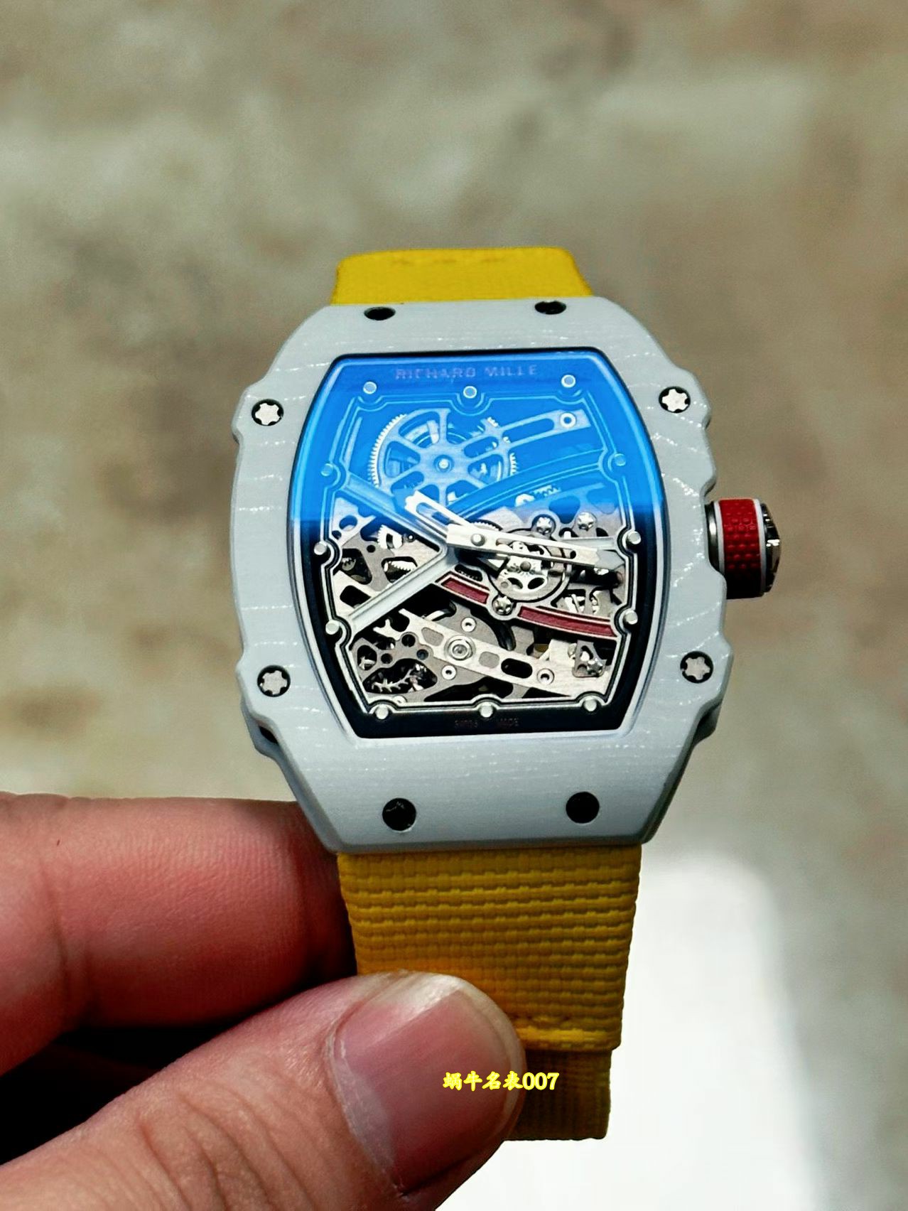 高端定制复刻腕表Richard mille理查德米勒RM67-02白法国正品荧光碳纤维 /  