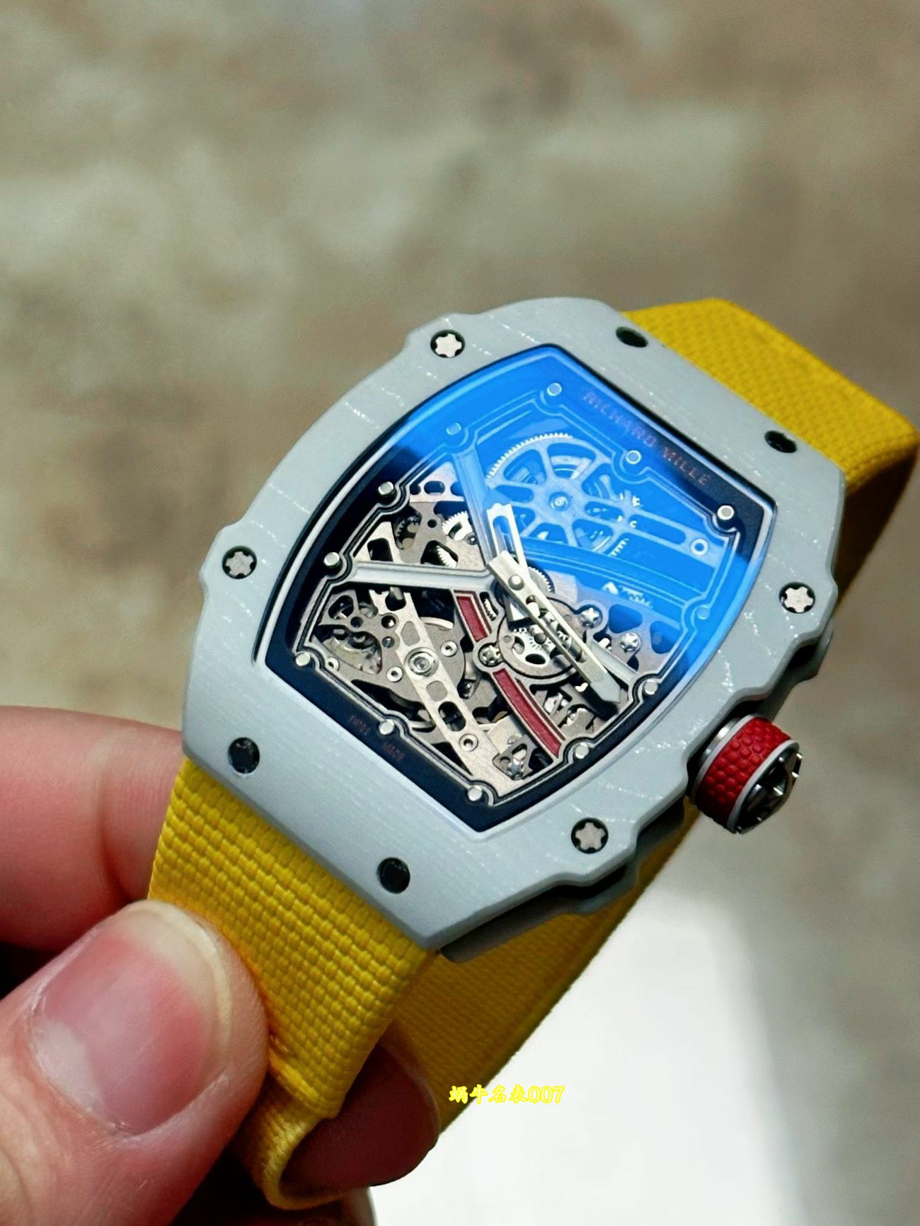 高端定制复刻腕表Richard mille理查德米勒RM67-02白法国正品荧光碳纤维 /  