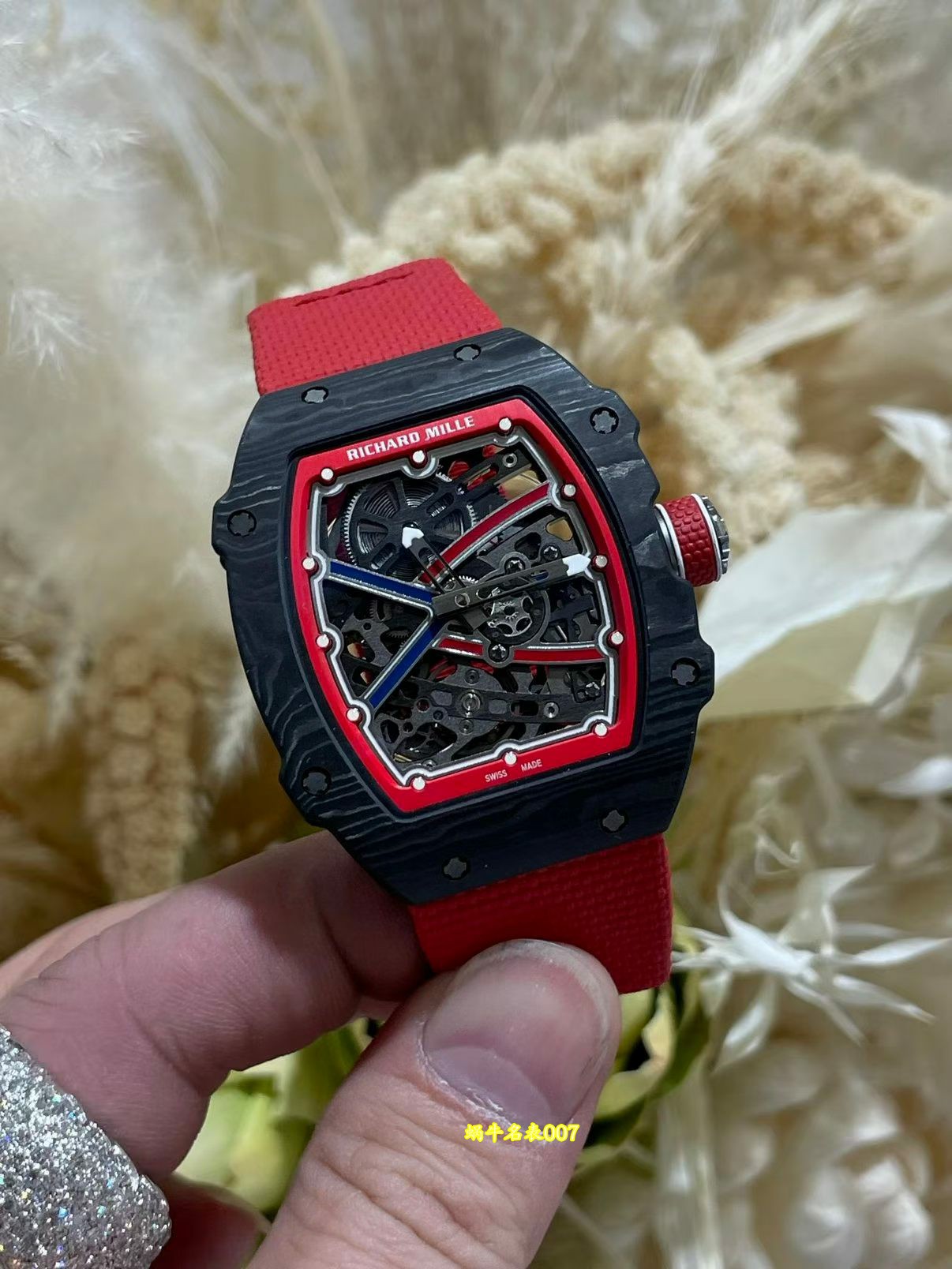 高端定制复刻腕表Richard mille理查德米勒RM67-02白法国正品荧光碳纤维 /  