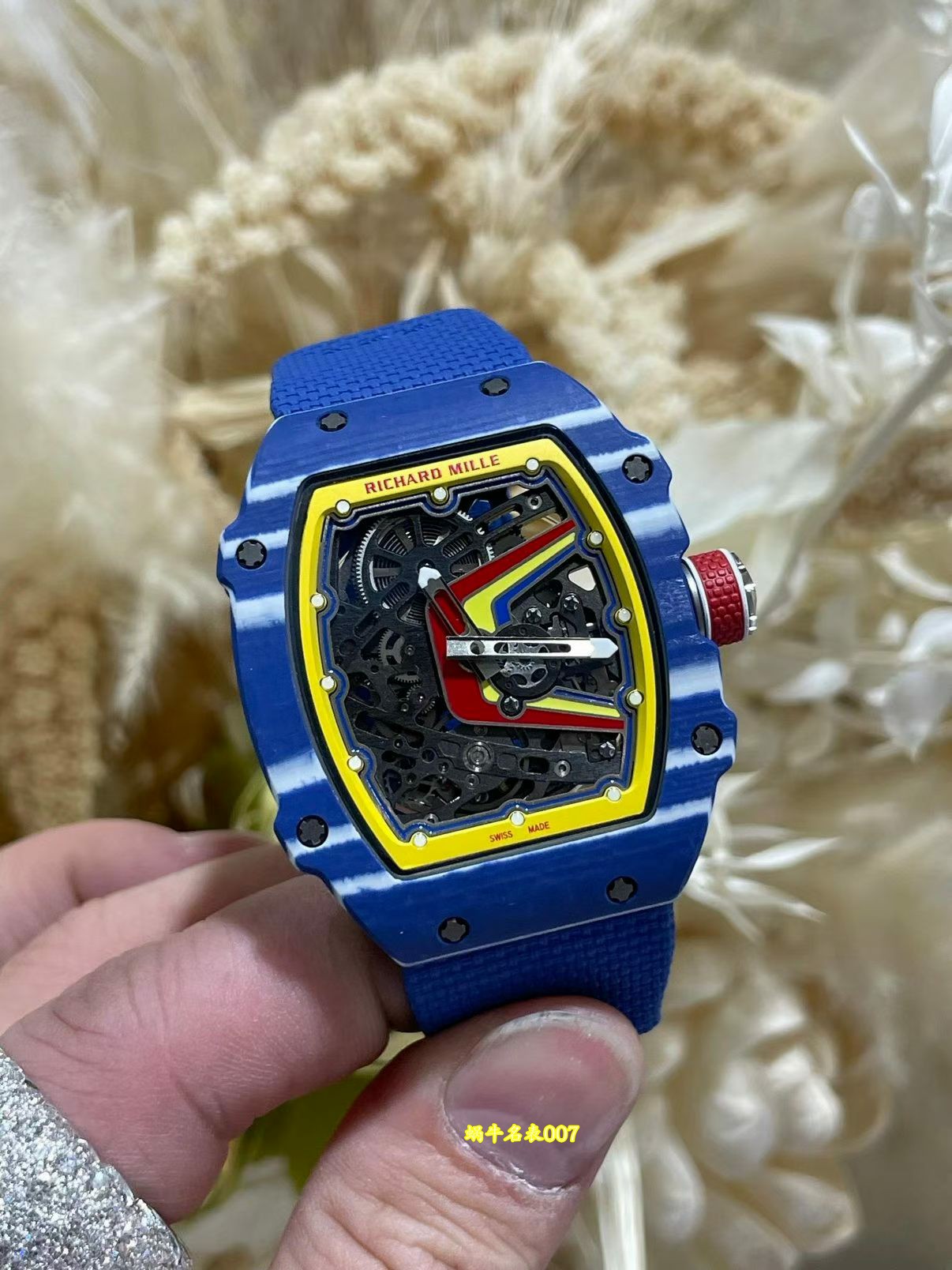 高端定制复刻腕表Richard mille理查德米勒RM67-02白法国正品荧光碳纤维 /  