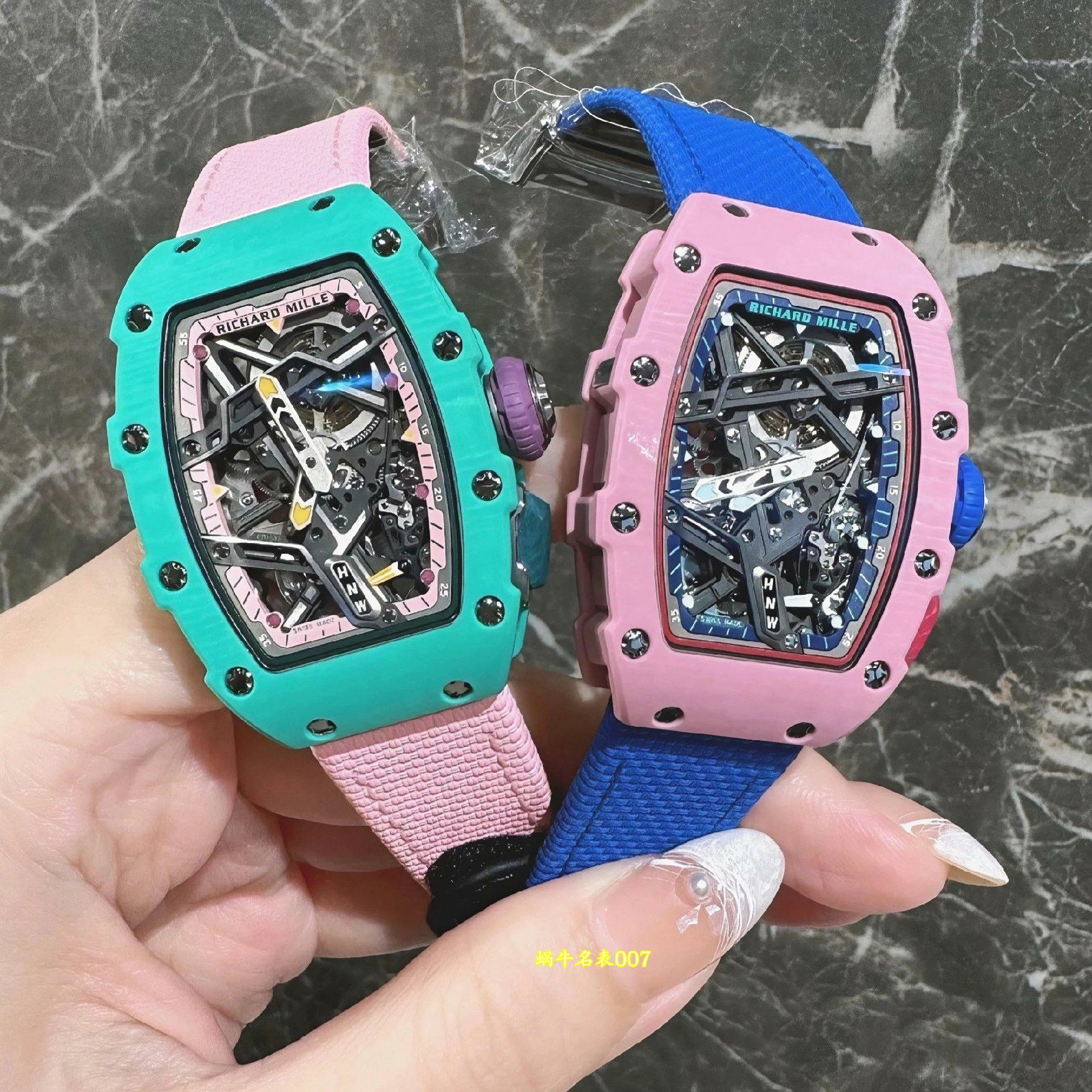 高端定制Richard Mille女士系列RM07-04 SALMON-PINK顶级复刻腕表 /  