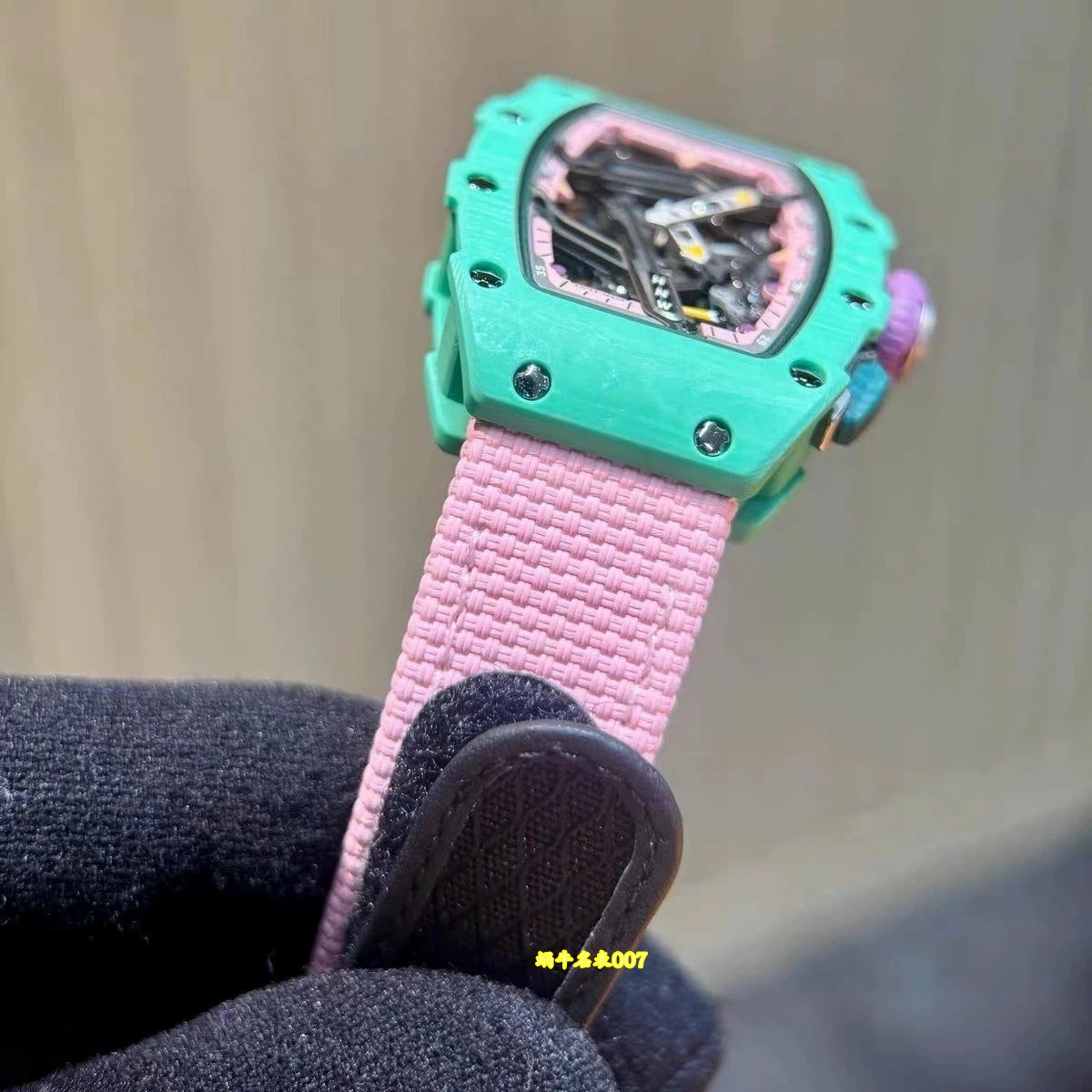 高端定制Richard Mille女士系列RM07-04 SALMON-PINK顶级复刻腕表 /  