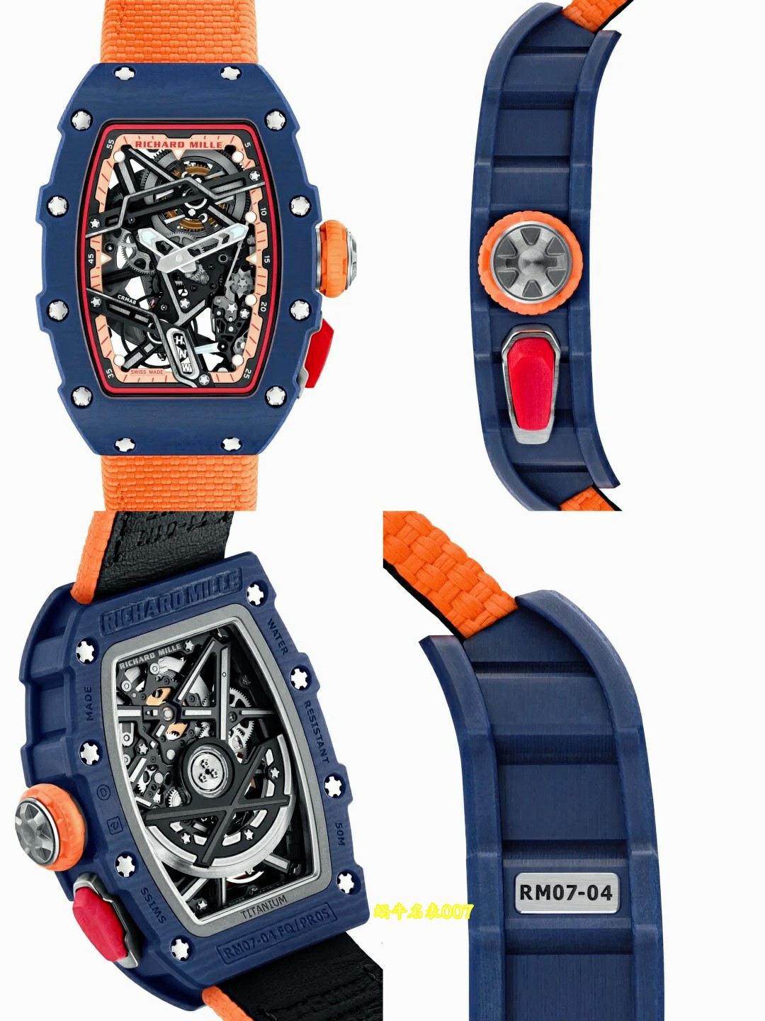 高端定制Richard Mille女士系列RM07-04 SALMON-PINK顶级复刻腕表 /  