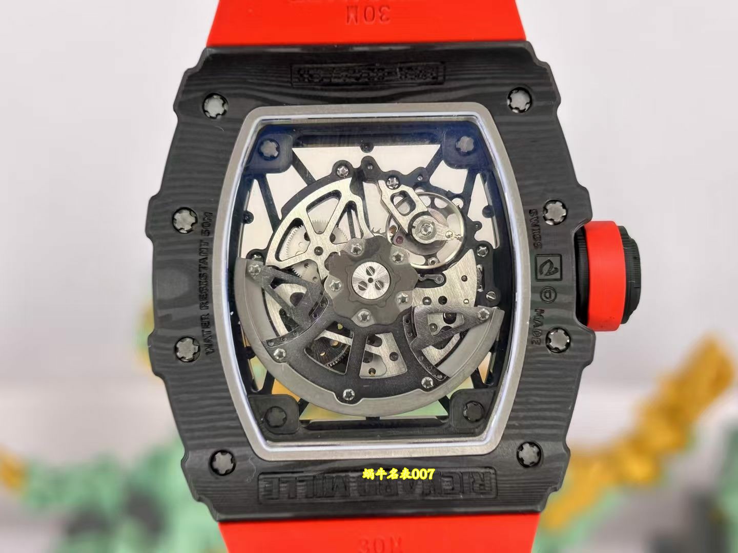 Richard Mille高端私人定制RM35-02原装数据ntpt碳纤维壳套vaucher机芯顶级1:1复刻手表 /  