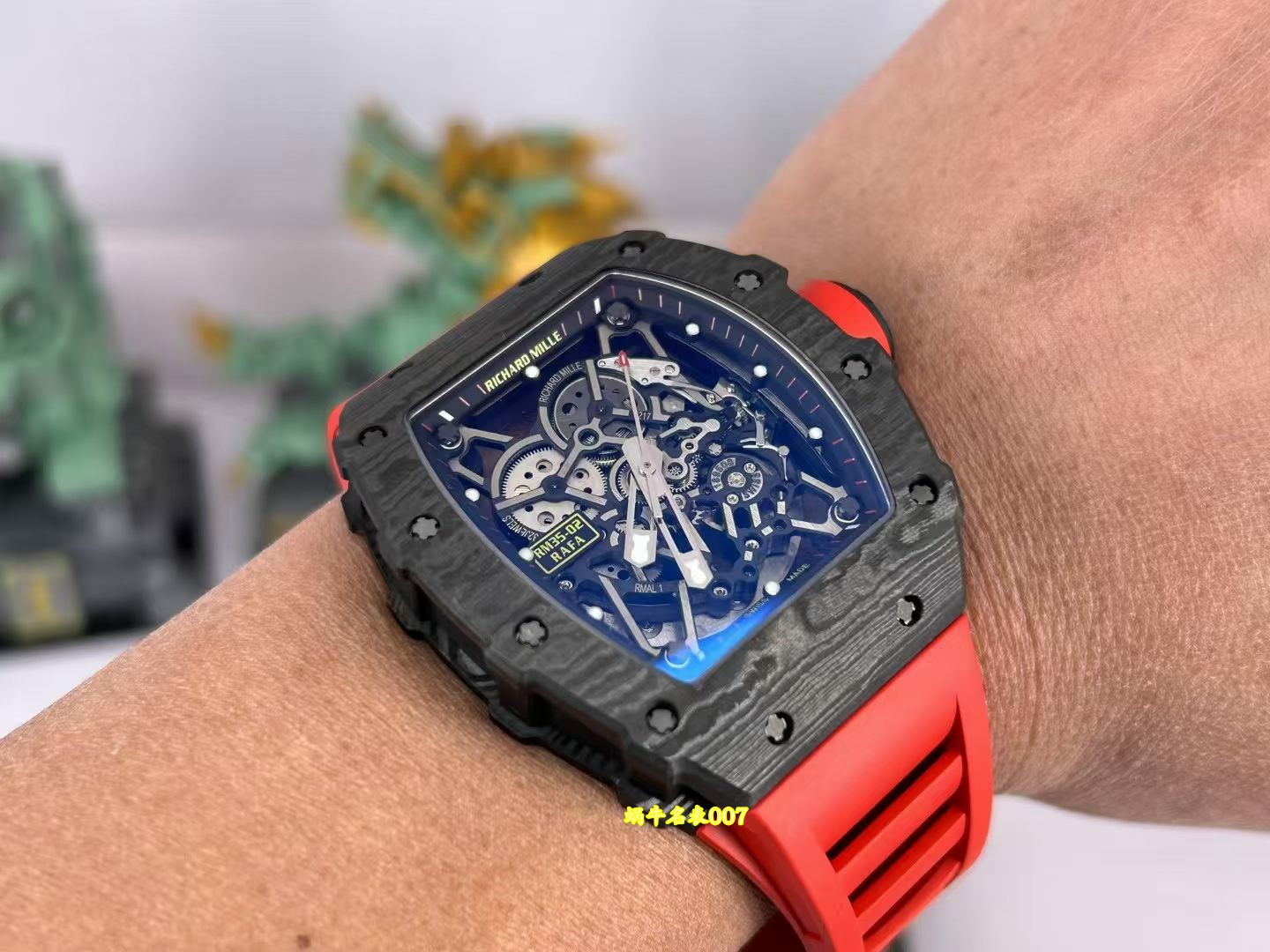 Richard Mille高端私人定制RM35-02原装数据ntpt碳纤维壳套vaucher机芯顶级1:1复刻手表 /  