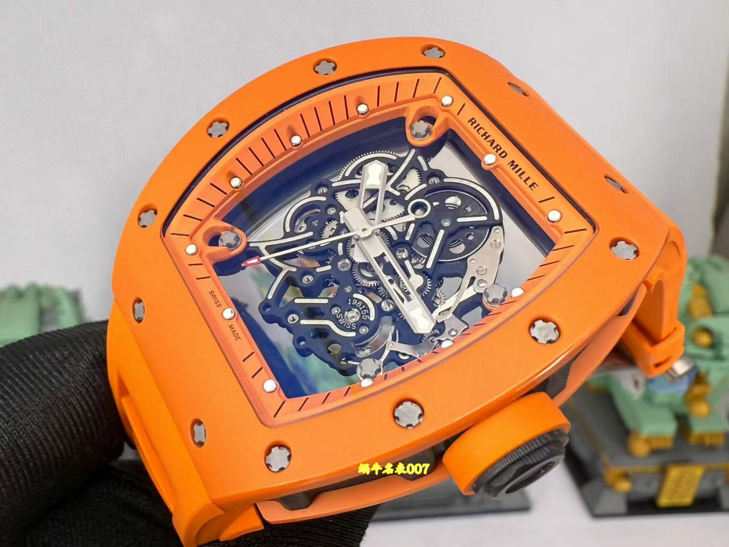 高端私人定制Richard Mille全网唯一 开发定制橙色陶瓷RM055 vaucher机芯1:1复刻手表 /  