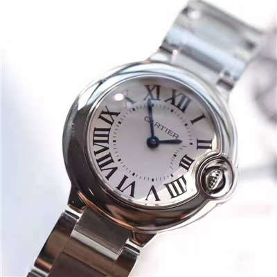 【HBBV6厂一比一复刻高仿手表】卡地亚蓝气球系列小号28毫米石英蓝气球W69010Z4女表