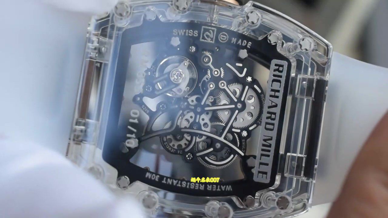 视频评测VAUCHER机芯AET定制RICHARD MILLE理查德米勒RM055蓝宝石表壳 / RM055ET
