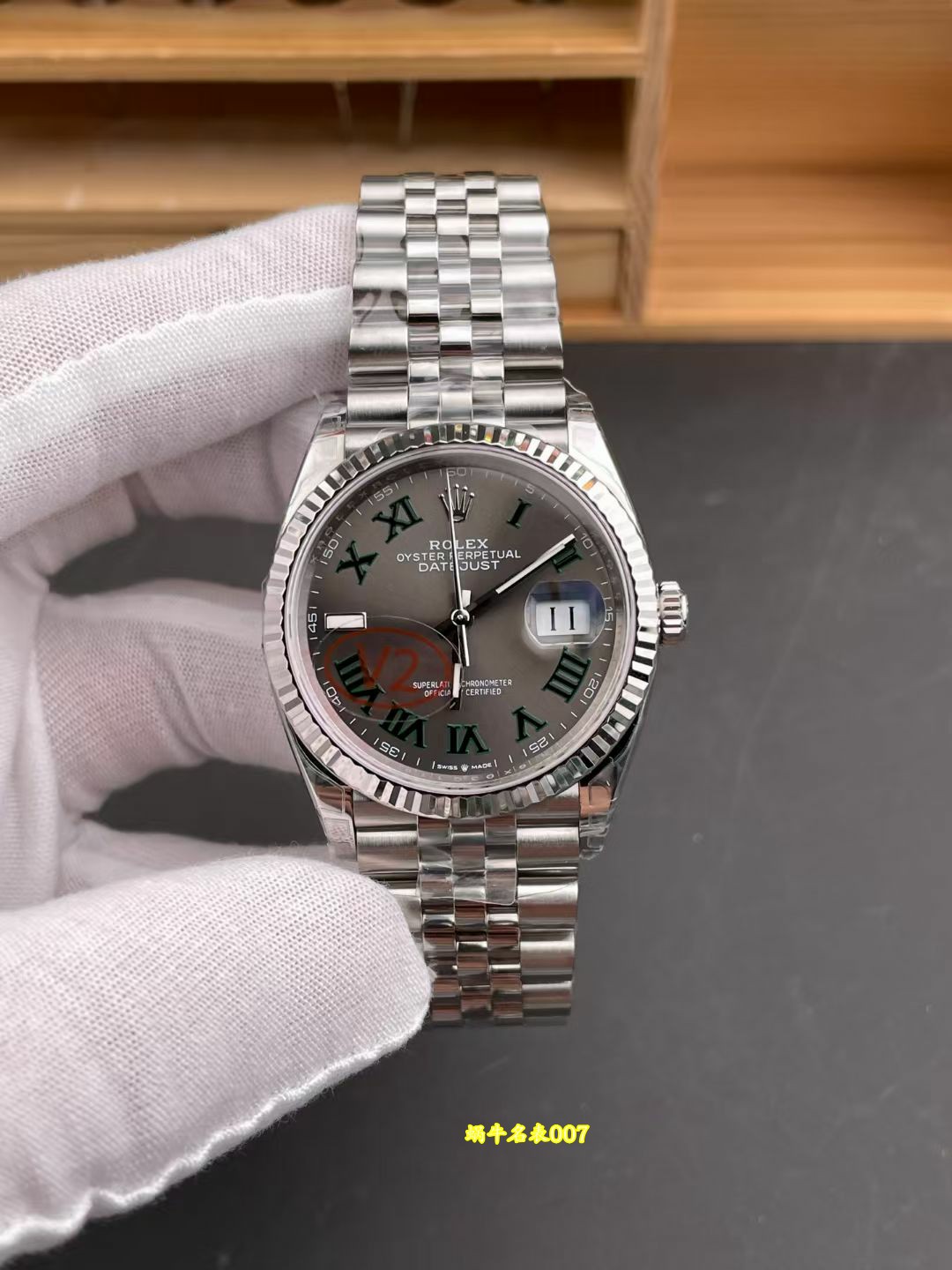 VS日志V2 36mm 劳力士日志绿萝复刻手表m126234-0045腕表