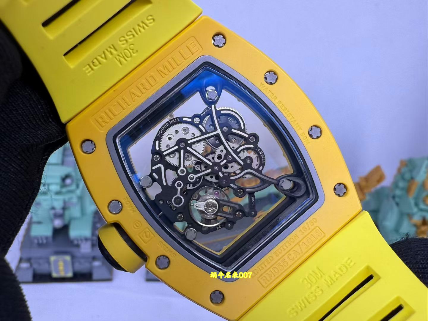 Richard Mille RM055理查德米勒一比一复刻手表RM 055限量版黄色陶瓷vaucher机芯 腕表 /  
