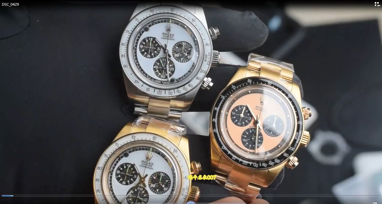 视频评测ADG  镂空4130复古迪通拿劳力士迪通拿Rolex广州复刻高仿手表网站 /  