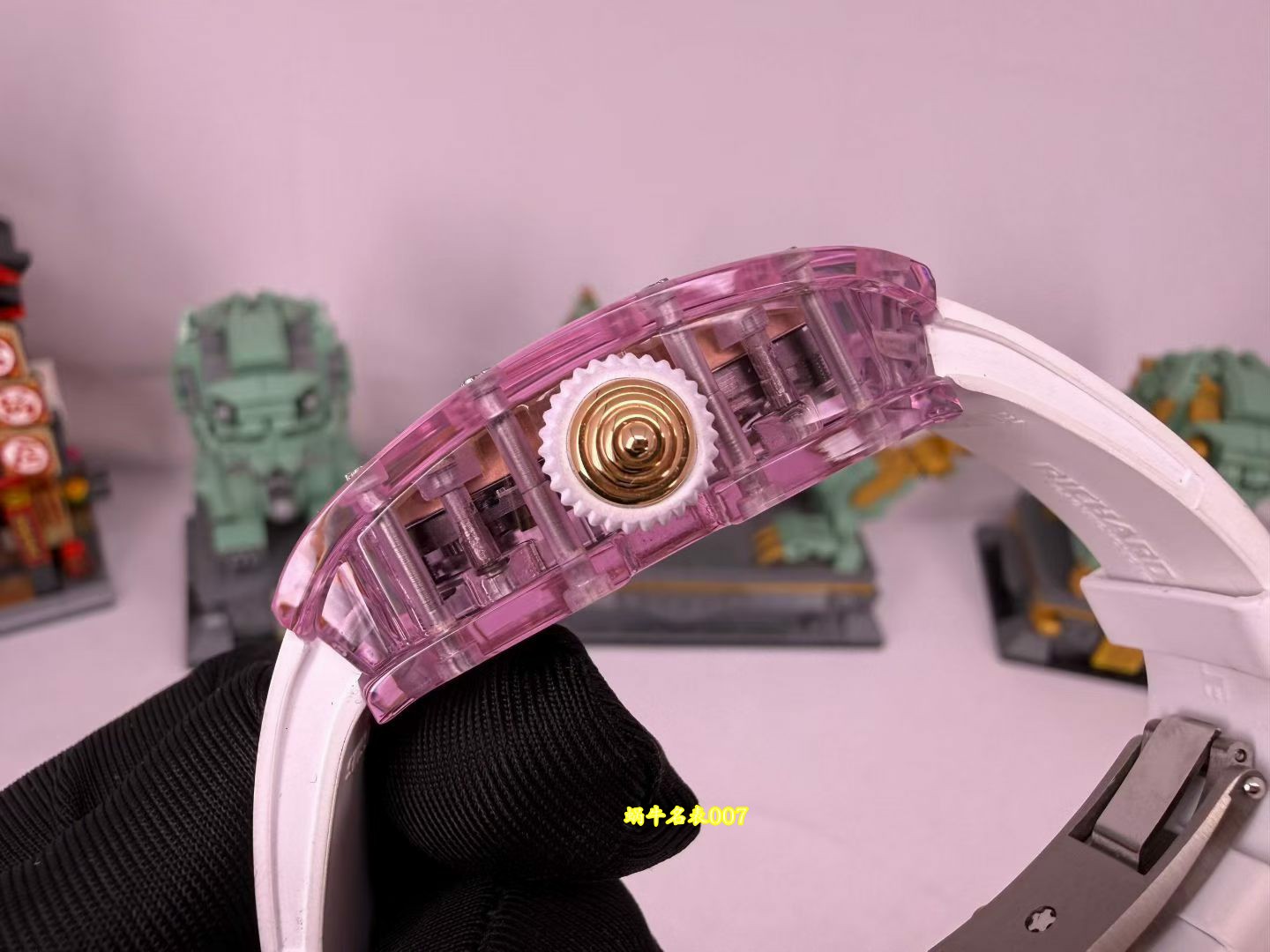 高端定制 RM07-01粉水晶Richard Mille  RM 07-01红唇女表中国1:1复刻手表 /  