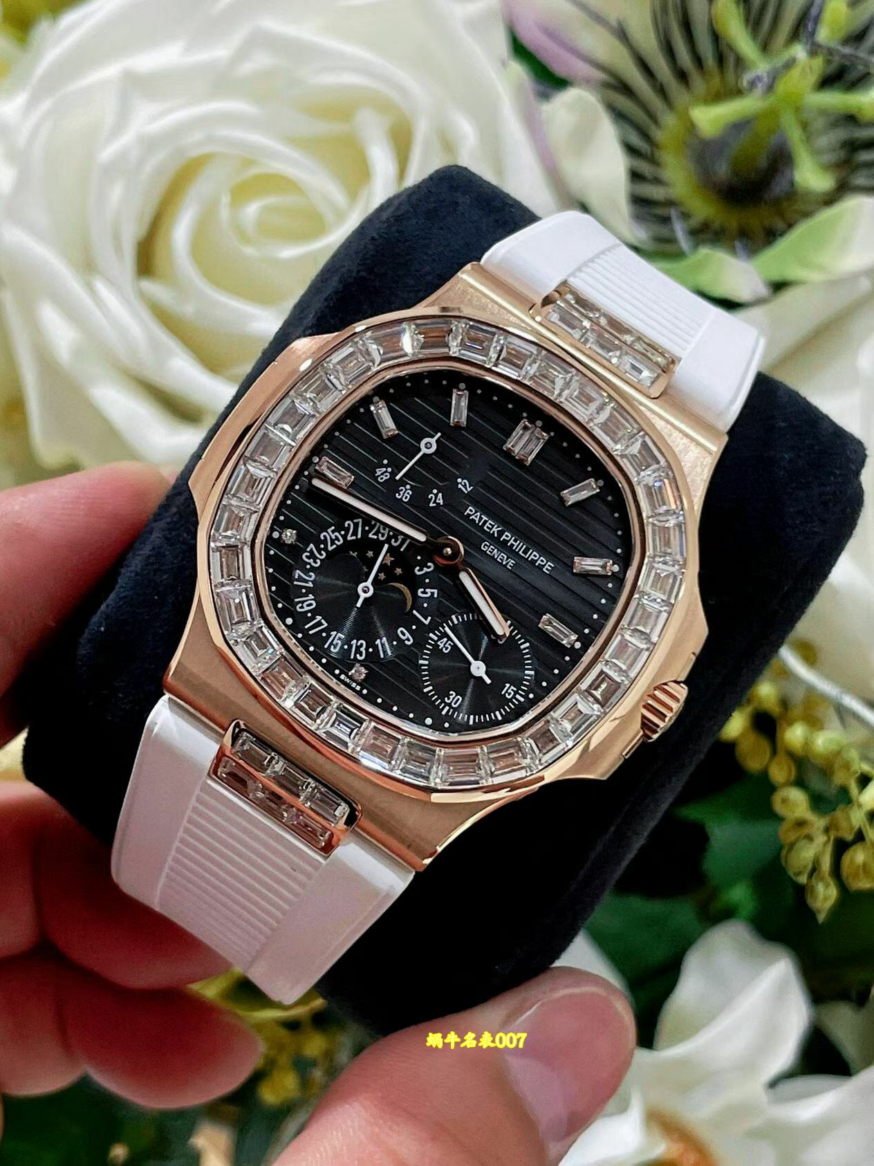 高端定制包金百达翡丽鹦鹉螺5724R-001腕表 广州顶级复刻手表 /  
