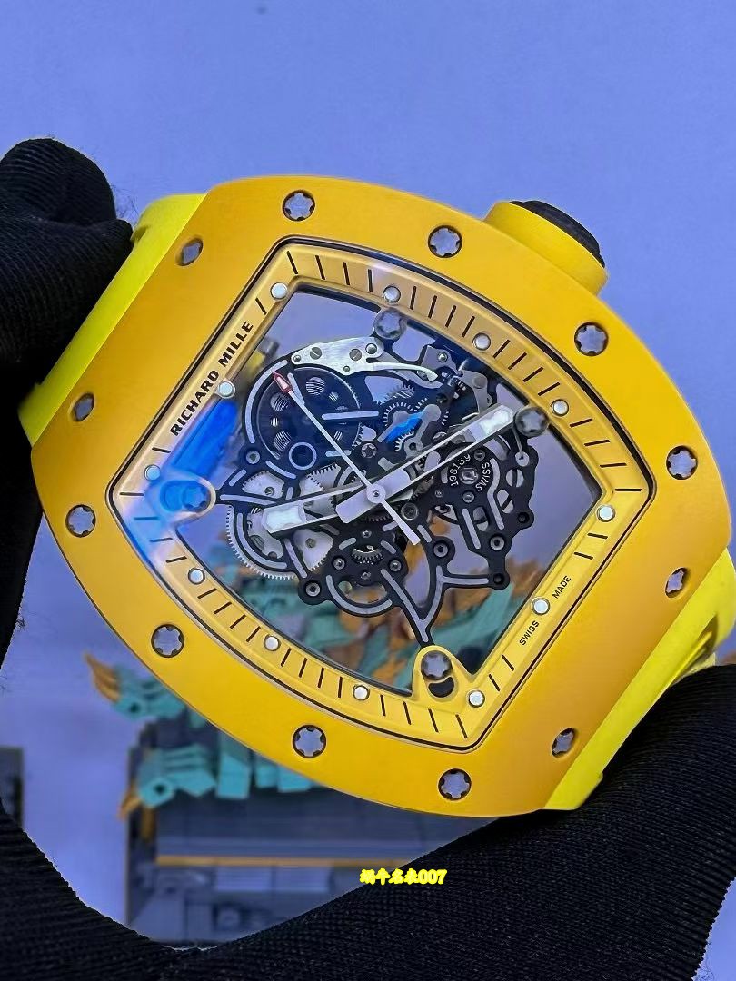 高端定制 小贵 Richard Mille RM 055理查德米勒表RM055白陶瓷 原装数据钛包胶壳套vaucher机芯 /  