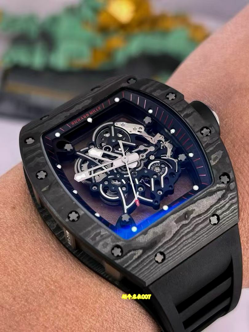 高端定制 小贵 Richard Mille RM 055理查德米勒表RM055白陶瓷 原装数据钛包胶壳套vaucher机芯 /  