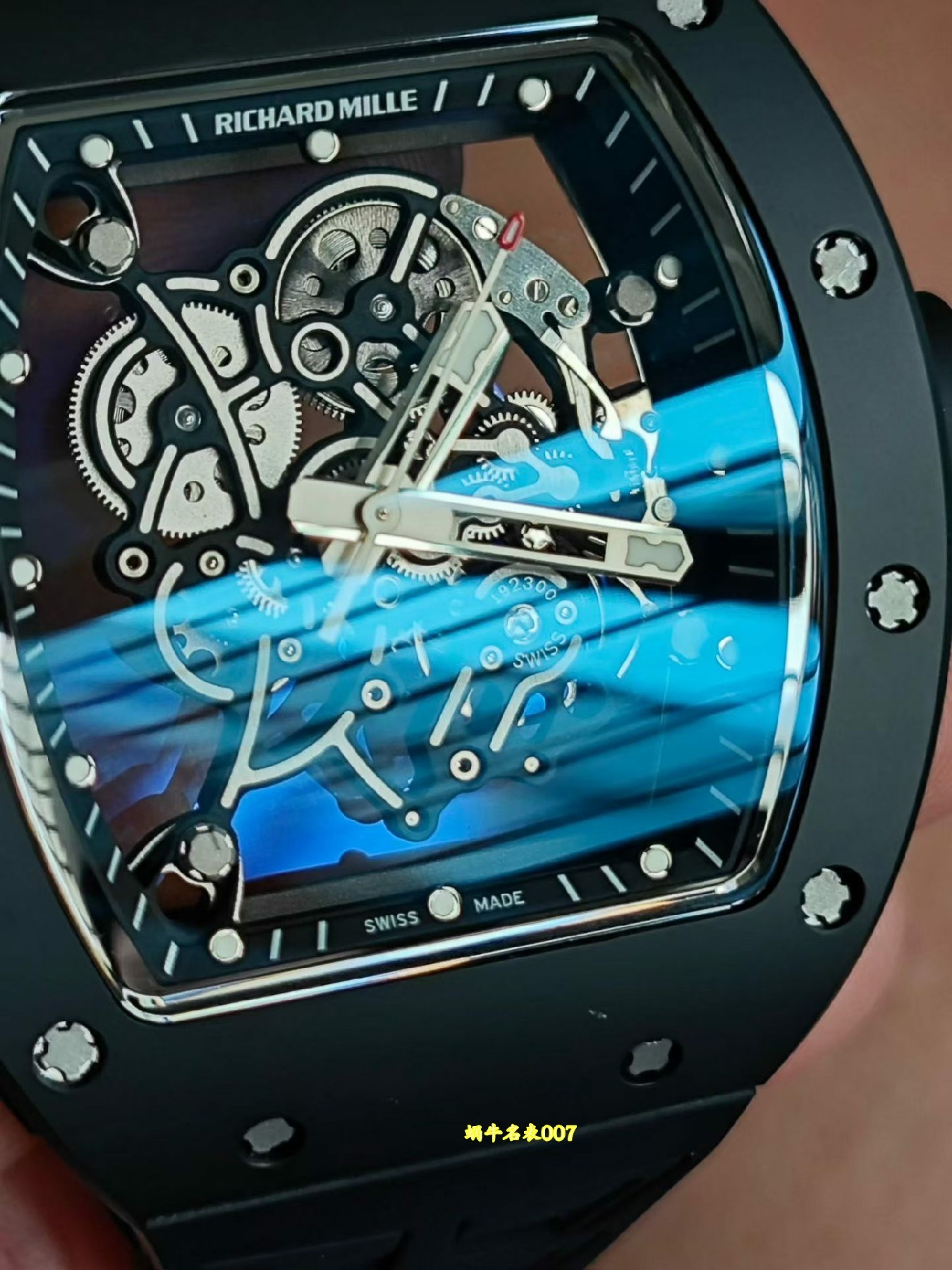 高端定制 小贵 Richard Mille RM 055理查德米勒表RM055白陶瓷 原装数据钛包胶壳套vaucher机芯 /  