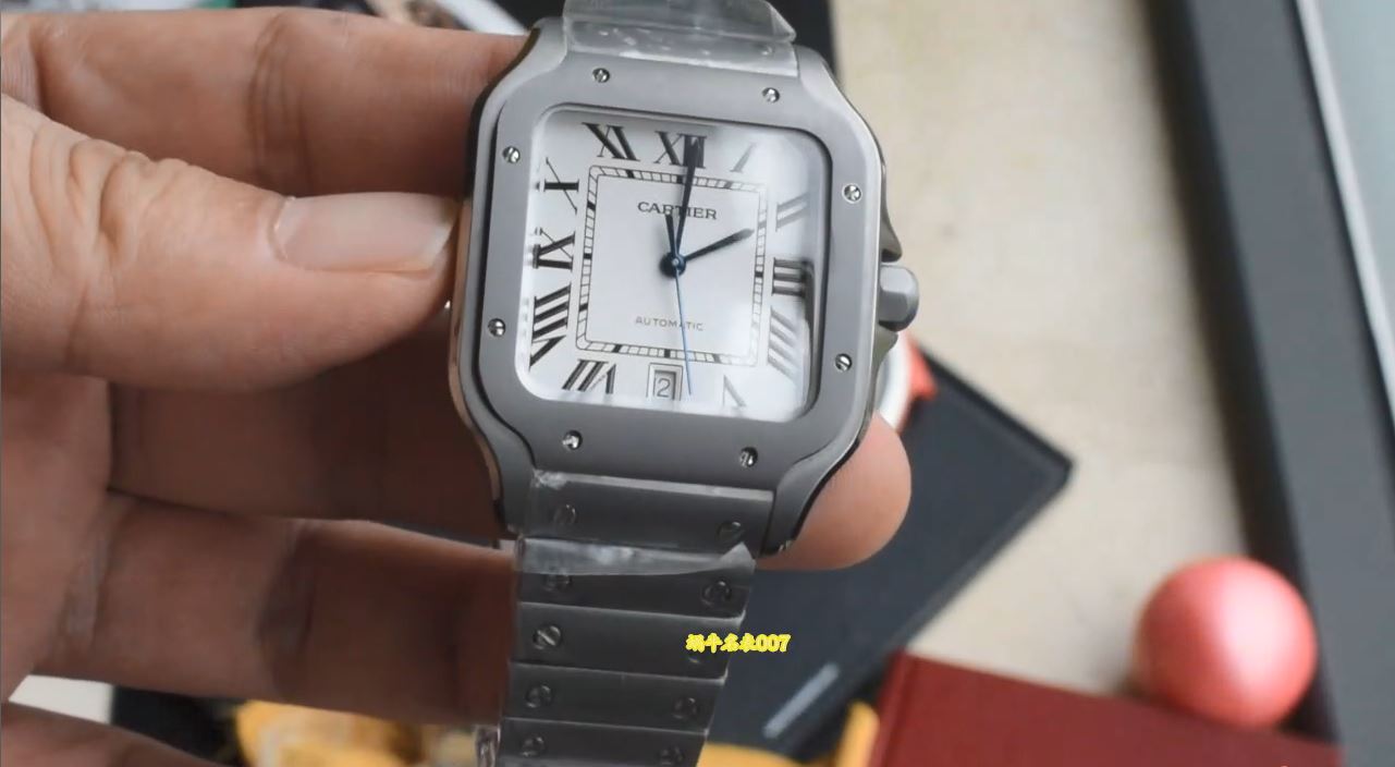 视频评测BV钛金属Cartier Santos replica watch卡地亚山度士复刻手表WSSA0089腕表