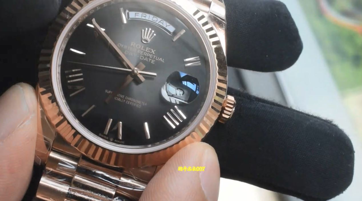 视频 勞力士高仿手錶星期日历Rolex Day-Date replica watch m228235-0055腕表
