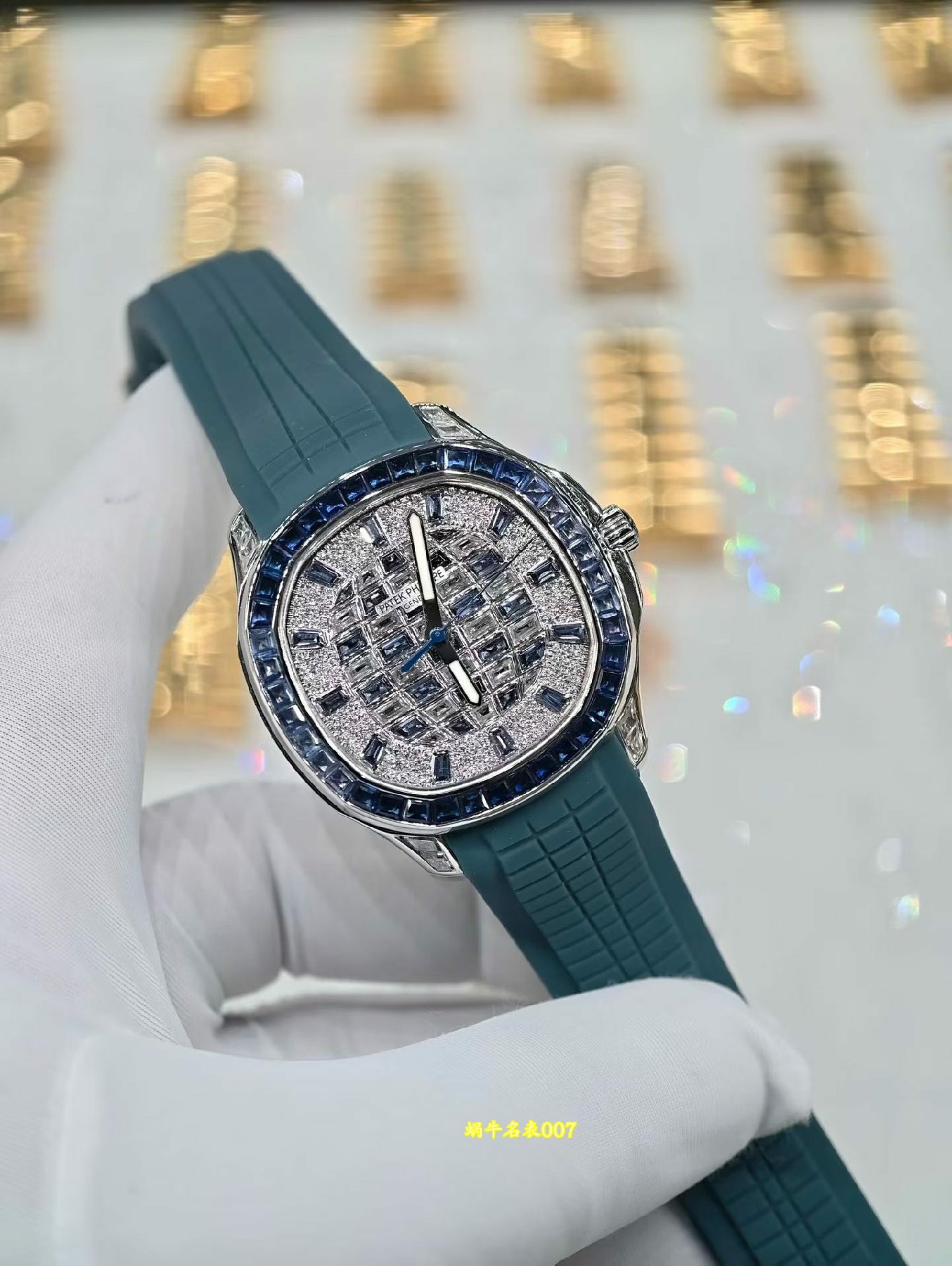 百达翡丽AQUANAUT Patek Philippe Gold-plated real diamonds Replica watch 5268/461G-001包金真钻 腕表 /  