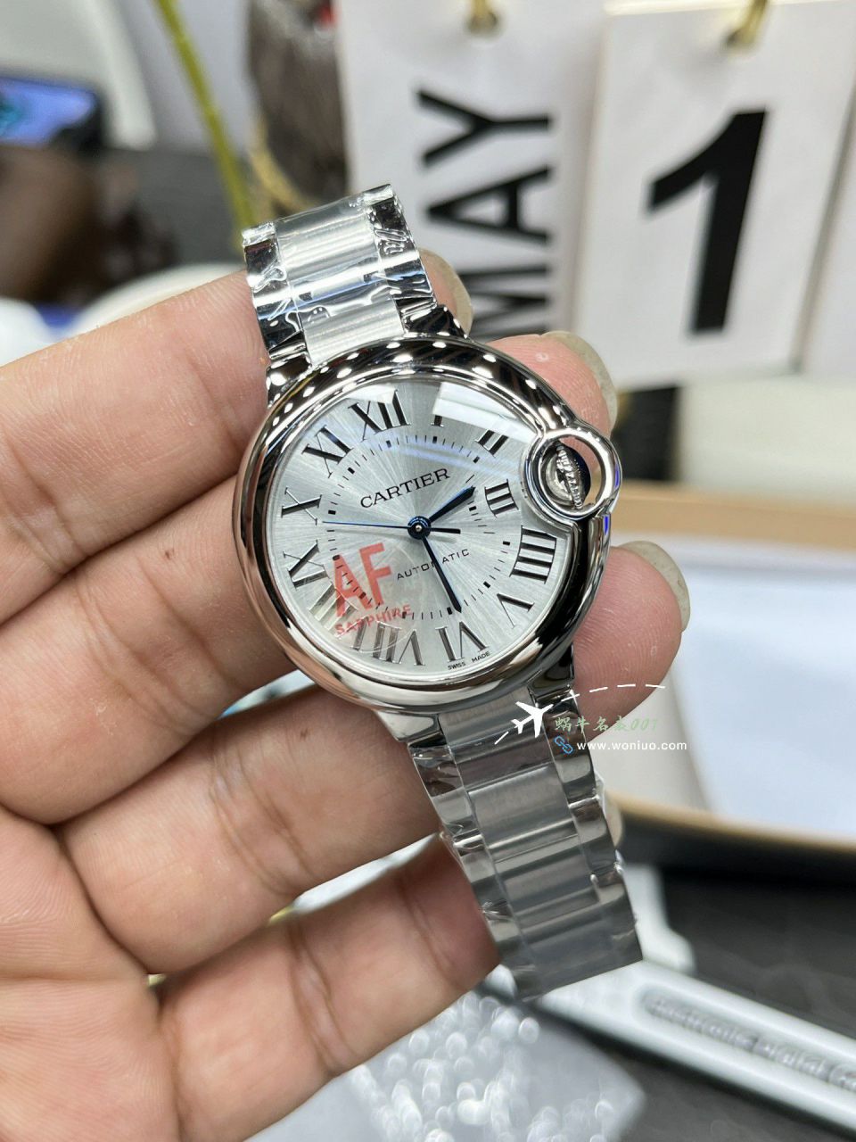 AF Cartier blue balloons 33  mm TOP clone   Women  watch WSBB0062 watches  / K350