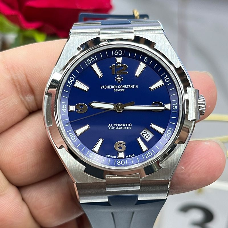 PPF Vacheron Constantin Overseas  series TOP clone watch blue surface  rubber strapP47040/000A-9008