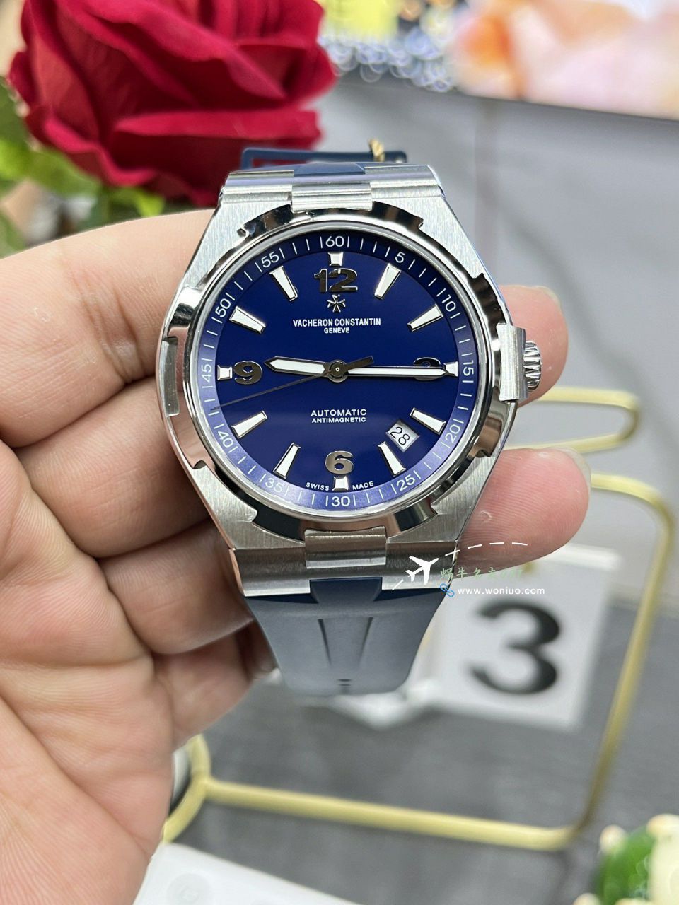 PPF Vacheron Constantin Overseas  series TOP clone watch blue surface  rubber strapP47040/000A-9008 / JS270