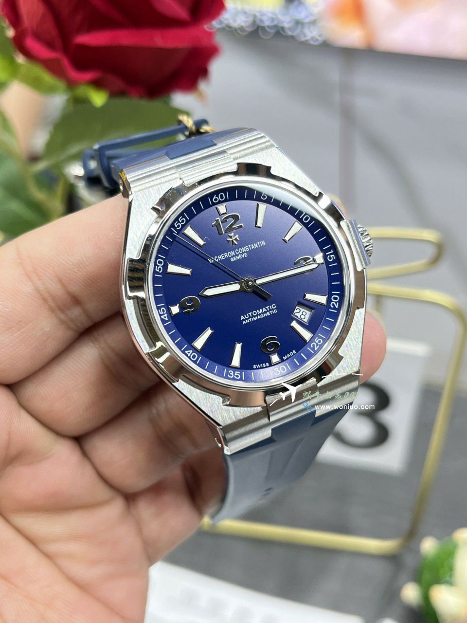 PPF Vacheron Constantin Overseas  series TOP clone watch blue surface  rubber strapP47040/000A-9008 / JS270